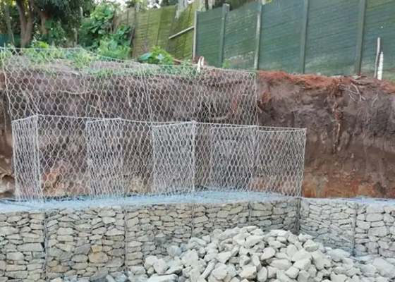 Έκταγωνική τρύπα Gabion τοίχος συρματόπλεγμα ζεστό βουτηγμένο γαλβανισμένο / PVC επικαλυμμένο