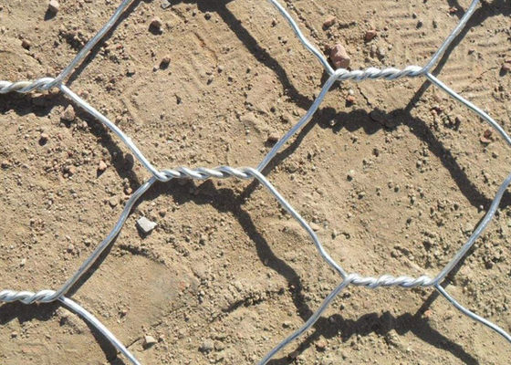 Πλέγμα συρματόσχοινου Gabion από PVC / Γαλβανισμένο εν θερμώ σίδηρο για προστασία πρανών