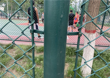Ντυμένο PVC προσωρινό πλέγμα διαμαντιών συνδέσεων αλυσίδων που περιφράζει 4.0mm για το όριο